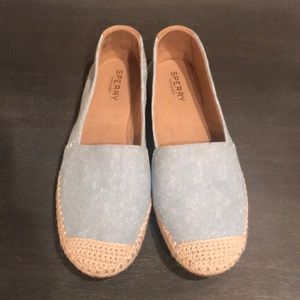 Sperry Topsider Sunset Skimmer blue linen espidrille loafer size 7